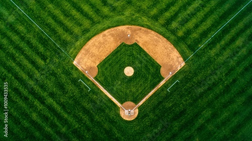 Aerial View of a Baseball Field.