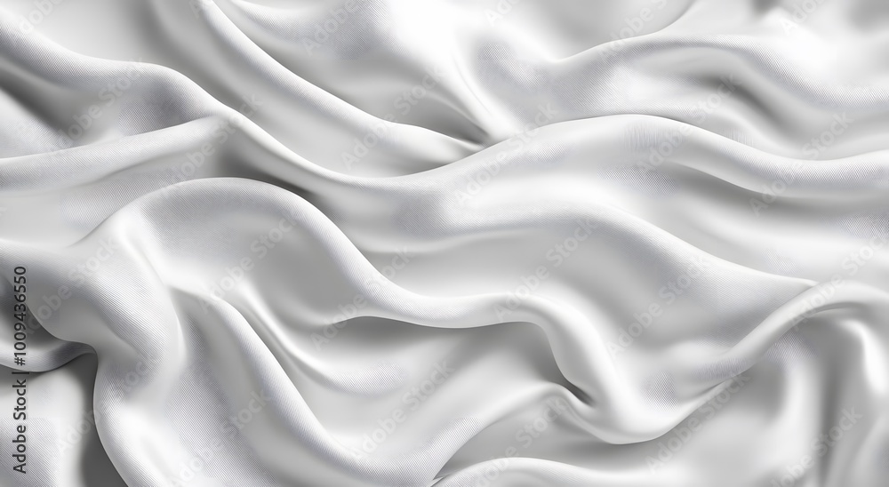 Obraz premium White satin fabric, an elegant and luxurious background. White silk texture. White cloth background. White silk satin fabric with soft folds, premium quality waves