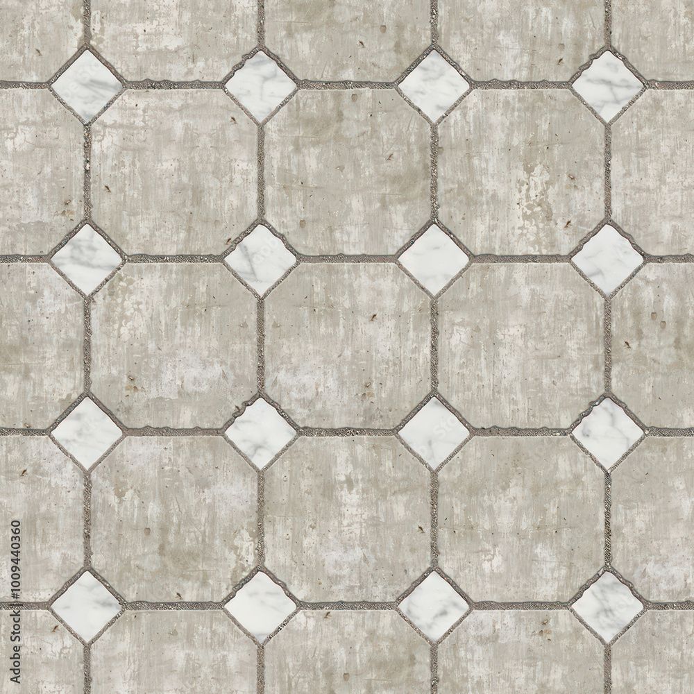 Paving concrete block outdoor damaged seamless texture and background. Paving concrete block outdoor damaged seamless texture and background.