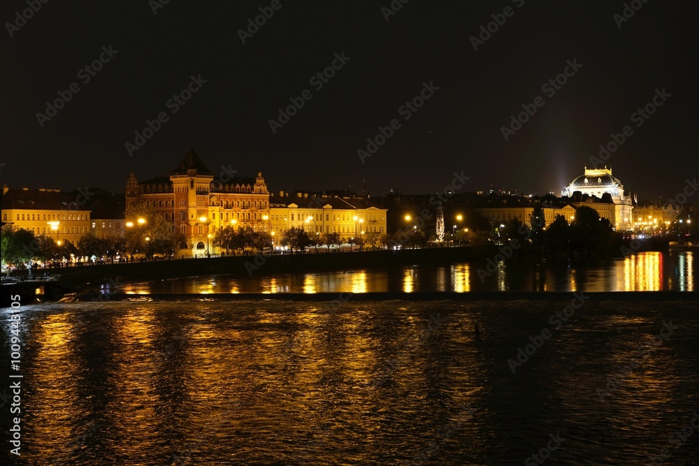 Beautiful scenery of Old Town of Prague by night Beautiful scenery of Old Town of Prague by night