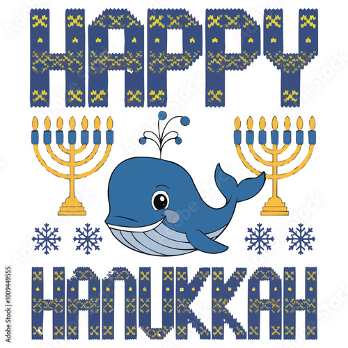 playful HAPPY Hanukkah T-shirt design