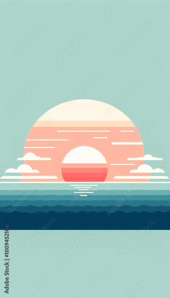 Illustration with landscape against blank background with space for text Illustration with landscape against blank background with space for text