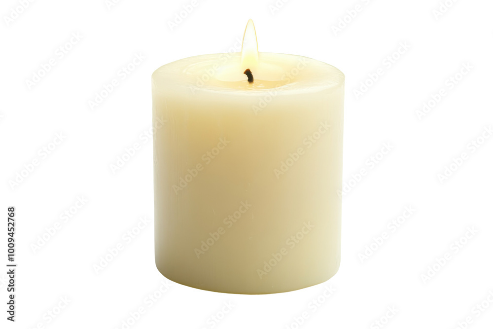 Candle with soft, warm light, isolated view. transparent background Candle with soft, warm light, isolated view. transparent background