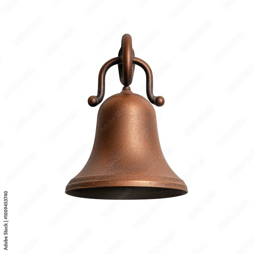Copper bell on a white isolated background Transparent background. Copper bell on a white isolated background Transparent background.