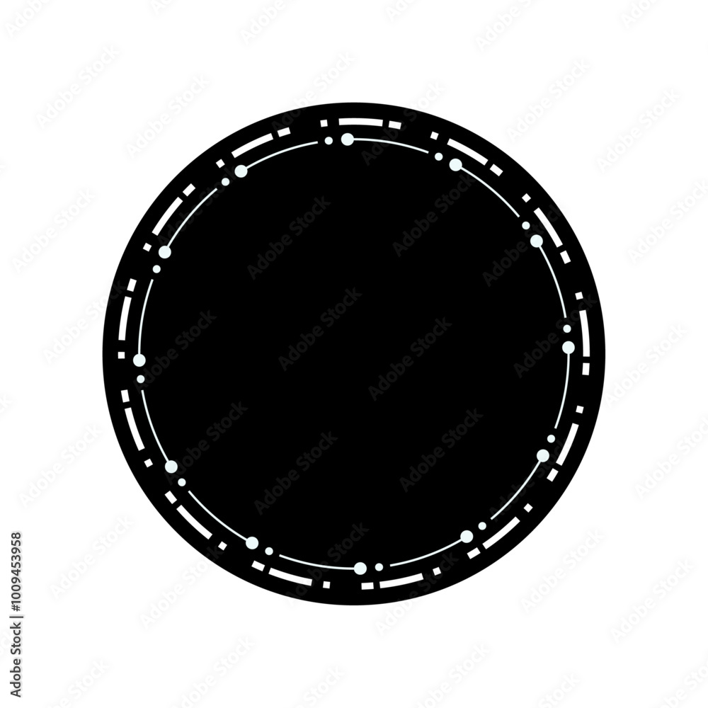 Modern Black Badge Round Frame Isolated. Vector Illustration Modern Black Badge Round Frame Isolated. Vector Illustration