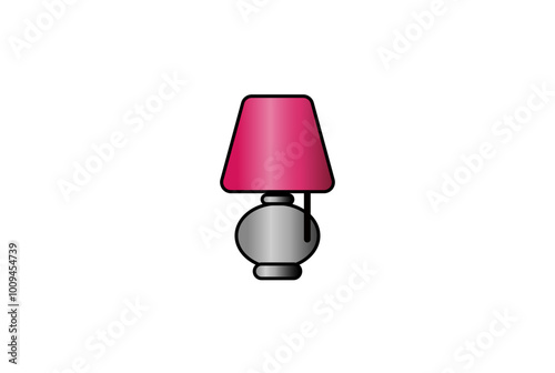 Vector illustration of cartoon table lamp