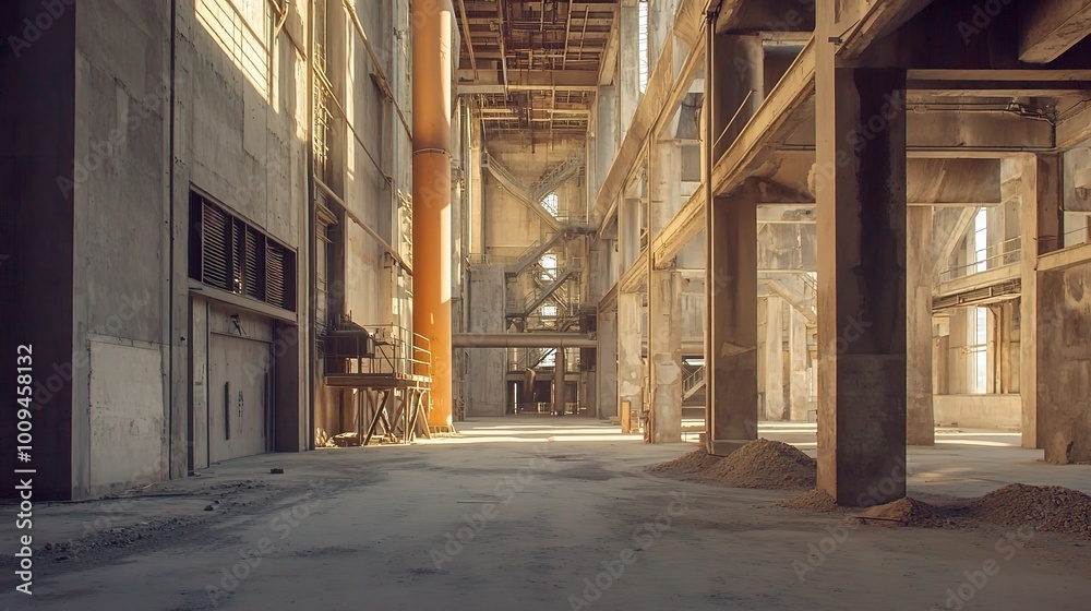 Empty Cement Factory Symbolizing Industrial Crisis Empty Cement Factory Symbolizing Industrial Crisis