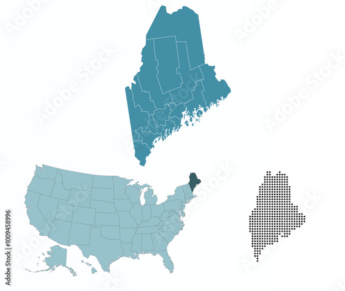Set maps of Maine state