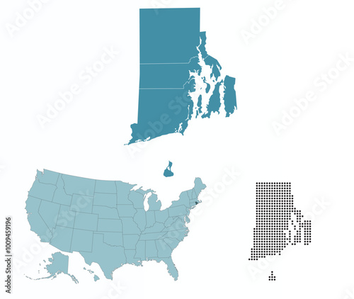 Set maps of Rhode Island state