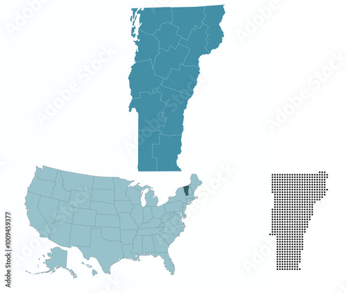 Set maps of Vermont state