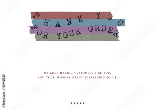 Thank you card template vector. Thank you for your order compliment card vector eps.Thank you Greeting Card.