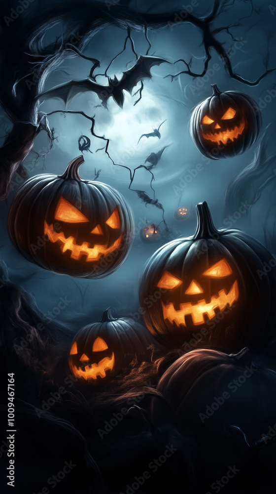 Fototapeta premium halloween background with pumpkin