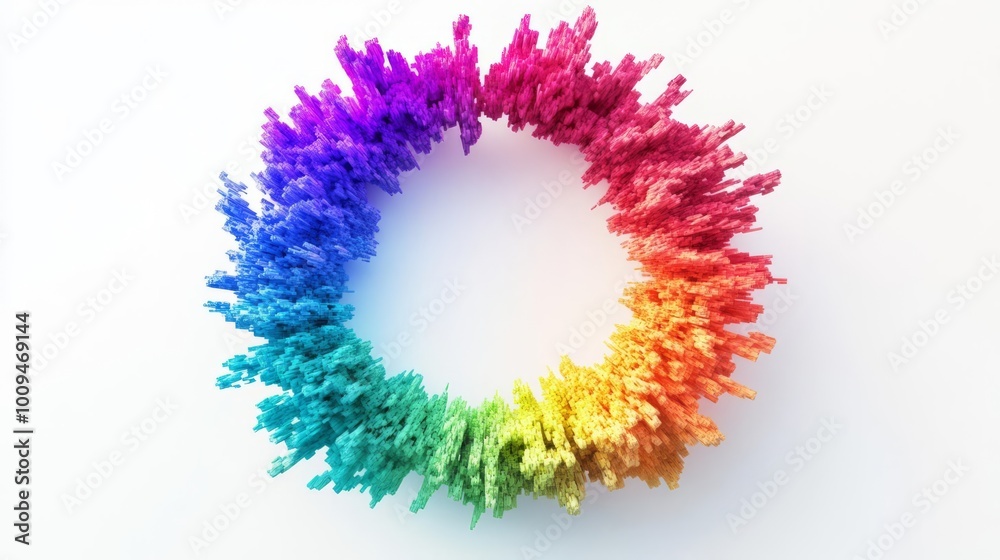 Vibrant abstract art with a circular, multicolored gradient pattern, featuring a burst of vibrant colors blending seamlessly on a white background. Vibrant abstract art with a circular, multicolored gradient pattern, featuring a burst of vibrant colors blending seamlessly on a white background.