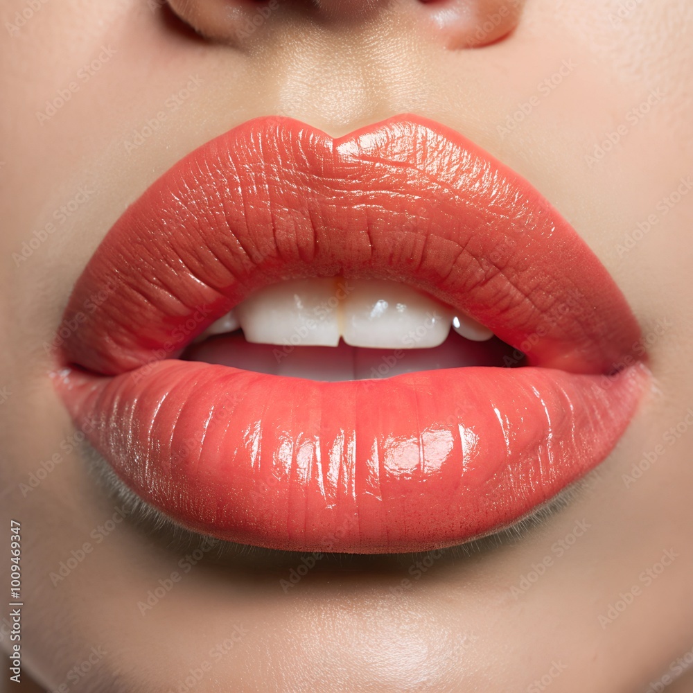 close-up of beautiful tender lips isolated on white background close-up of beautiful tender lips isolated on white background