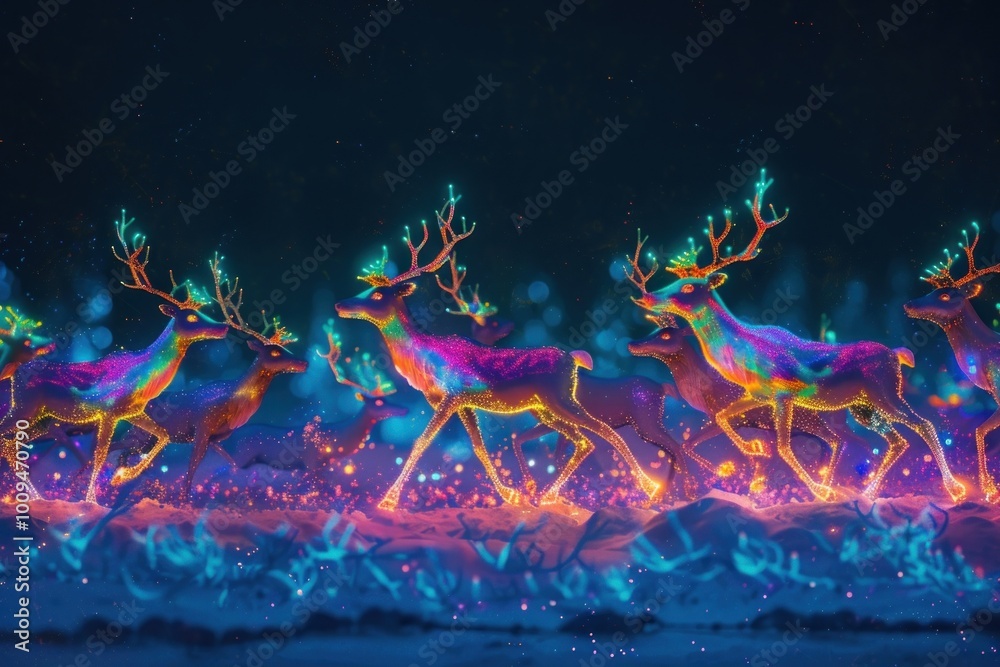 Bioluminescence reindeer border background outdoors animal mammal. Bioluminescence reindeer border background outdoors animal mammal.