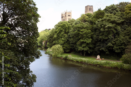 Prebends Bridge over the River Wear - Durham Cathedral - Durham - County Durham - England - UK photo