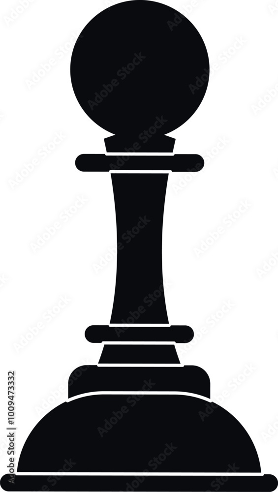 Black pawn silhouette. Chess game symbol. Strategy sign Black pawn silhouette. Chess game symbol. Strategy sign