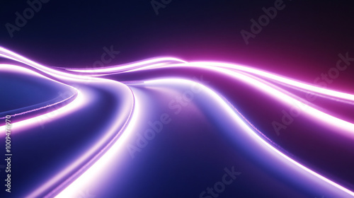 Abstract glowing purple waves with shining light lines moving high speed, waves data transfer, future technology wallpaper