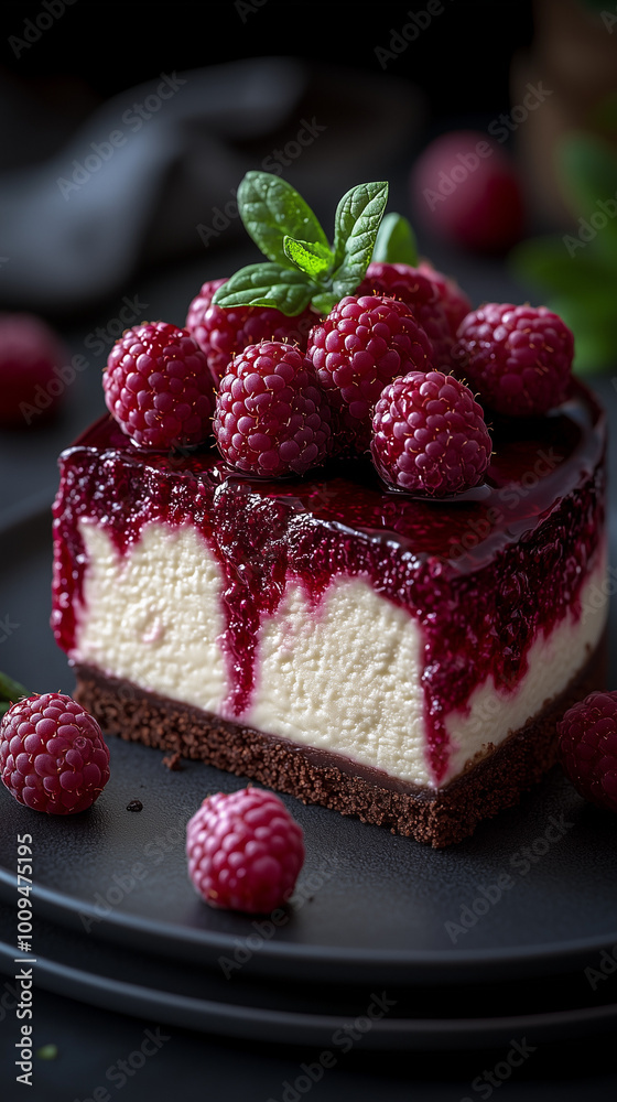 raspberry cheesecake on a plate raspberry cheesecake on a plate