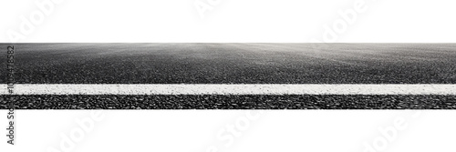 An asphalt road isolated on transparent background.