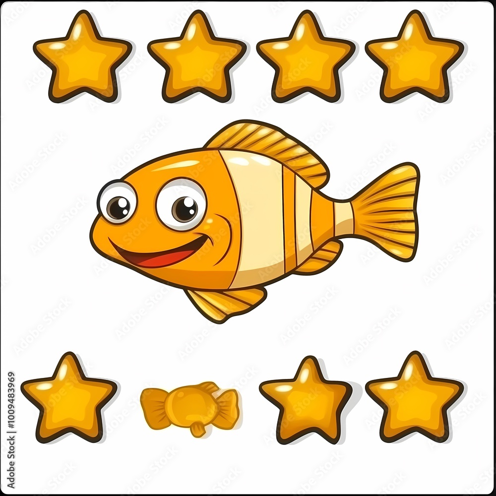 Fototapeta premium Playful Fish Swimming Through Stars in Space