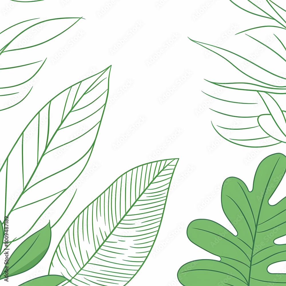 Delicate Hand-Drawn Vines and Leaves Pattern Delicate Hand-Drawn Vines and Leaves Pattern