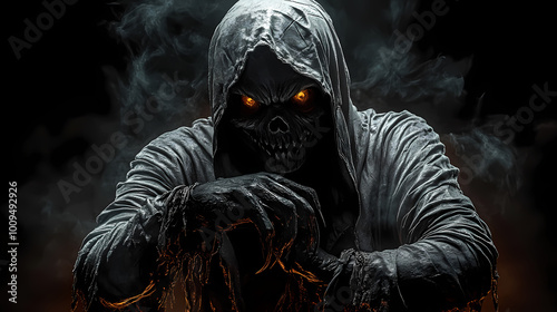 Grim Reaper in the Shadows: Symbol of Fears for Halloween