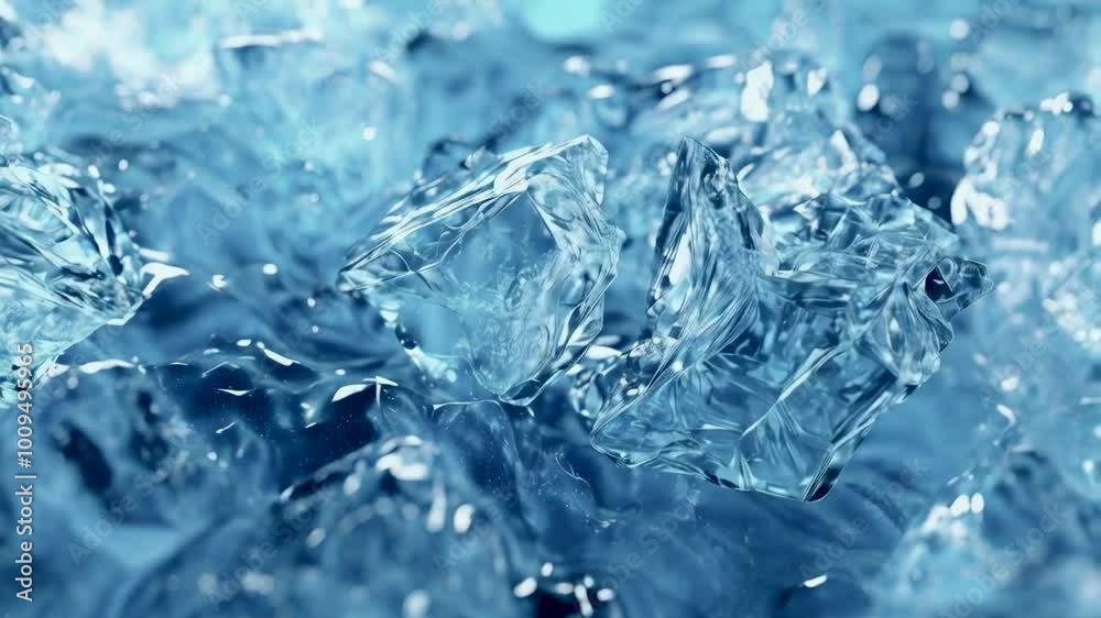 Close-up of Blue Ice Cubes with Blurred Background Close-up of Blue Ice Cubes with Blurred Background