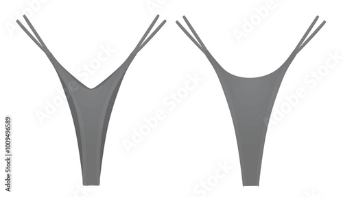 Grey woman tong. vector illustration