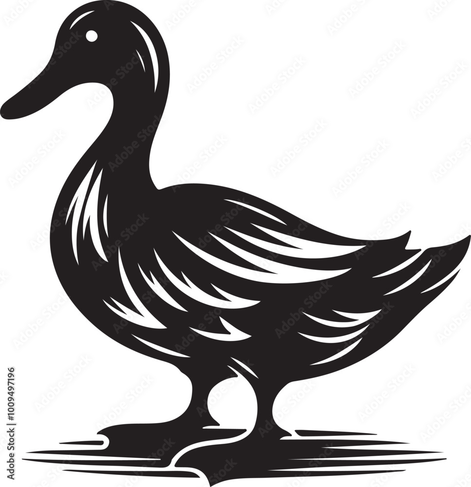 Obraz premium Stunning Duck Silhouette Art Illustrations for Creative Designs