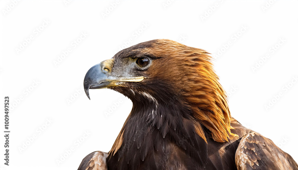 Close up of a eagle on a white background Close up of a eagle on a white background
