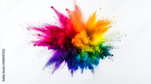 colorful ink splashes on white