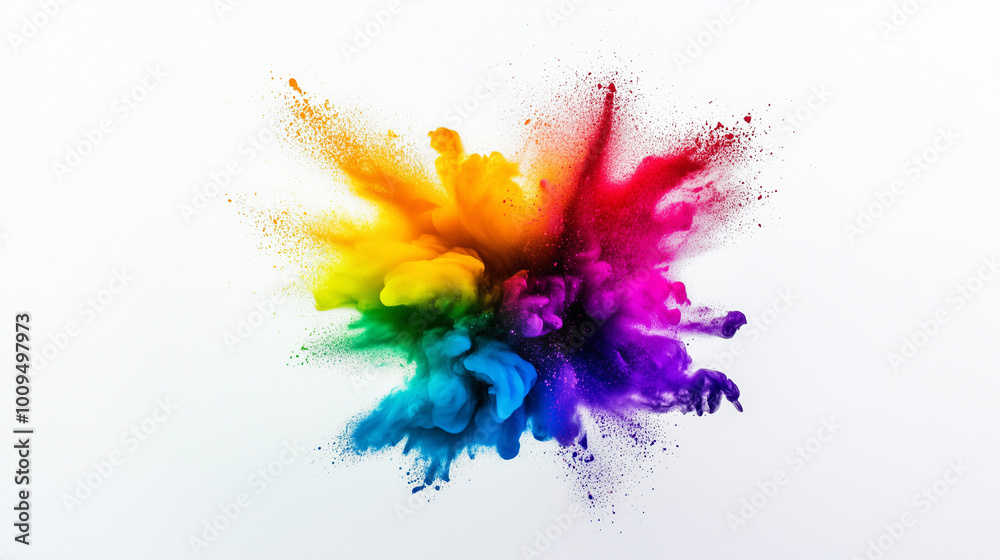 colorful ink splashes on white colorful ink splashes on white