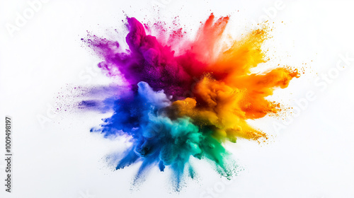 colorful ink splashes on white