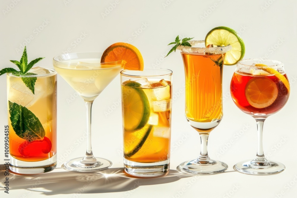 Popular cocktails mojito drink fruit.