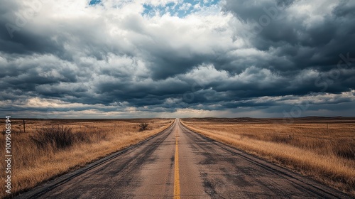 Endless Horizon: Stormy Skies Over A Rural Dirt Road