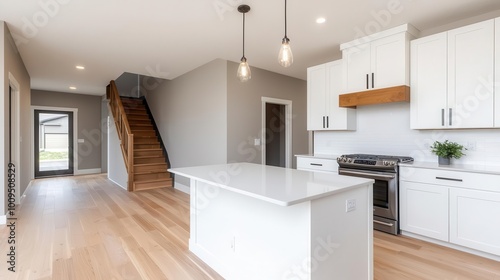 Kitchen and living room in a new luxury home Open Concept Floor Plan is a feature Generative AI