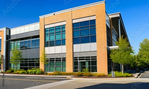 modern office building with sky