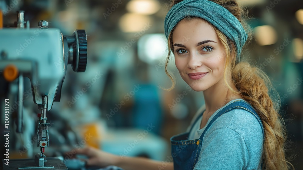 Young Girl In A Sewing Workshop. Illustration On The Theme Of Lifestyle, Work And Man. Generative AI
Young Girl In A Sewing Workshop. Illustration On The Theme Of Lifestyle, Work And Man. Generative AI