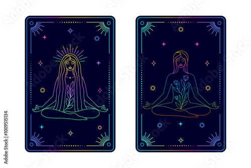 Tarot card temperance. The major arcana of a deck of cards.