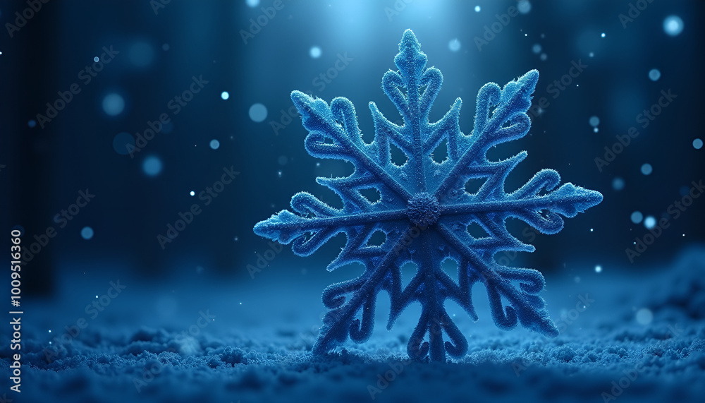 Delicate snowflake with a frosty texture on a dark background, perfect for winter-themed designs Delicate snowflake with a frosty texture on a dark background, perfect for winter-themed designs