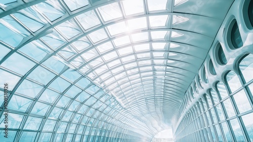 Bright architectural interior featuring a modern glass structure, showcasing innovative design and natural light for inspiring spaces.