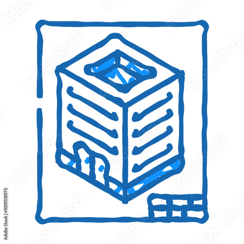 isometric view architectural drafter doodle icon sketch vector. isometric view architectural drafter sign. isolated symbol illustration