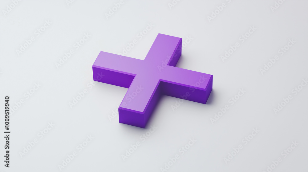 Obraz premium Minimalist Purple Plus Icon 