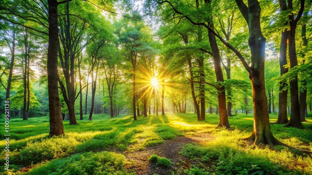 Tranquil Forest Clearings Surrounded by Lush Greenery and Dappled Sunlight in Nature's Embrace Tranquil Forest Clearings Surrounded by Lush Greenery and Dappled Sunlight in Nature's Embrace