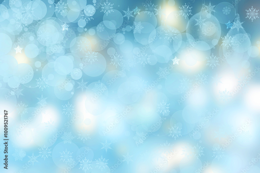 Abstract blurred festive delicate winter christmas or Happy New Year background with shiny blue yellow and white bokeh lighted stars. Space for your design. Card concept. Abstract blurred festive delicate winter christmas or Happy New Year background with shiny blue yellow and white bokeh lighted stars. Space for your design. Card concept.
