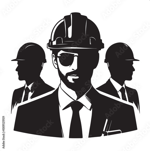 Architect vector image silhouette