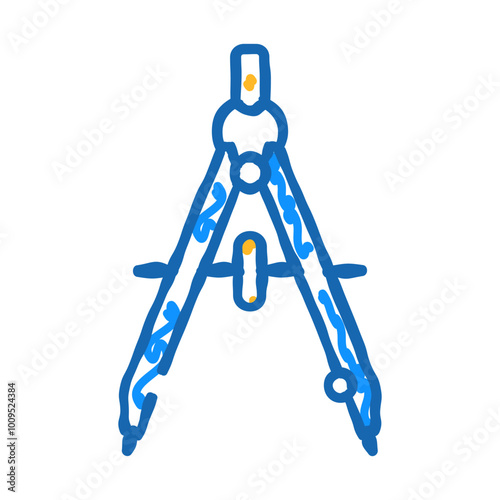 drafting compass architectural drafter doodle icon sketch vector. drafting compass architectural drafter sign. isolated symbol illustration