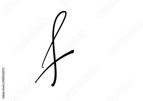  calligraphy letters F, font Isolated