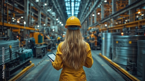 Female Industrial Worker in a Factory